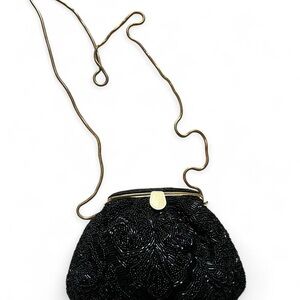 Elegant Black Beaded Evening Bag